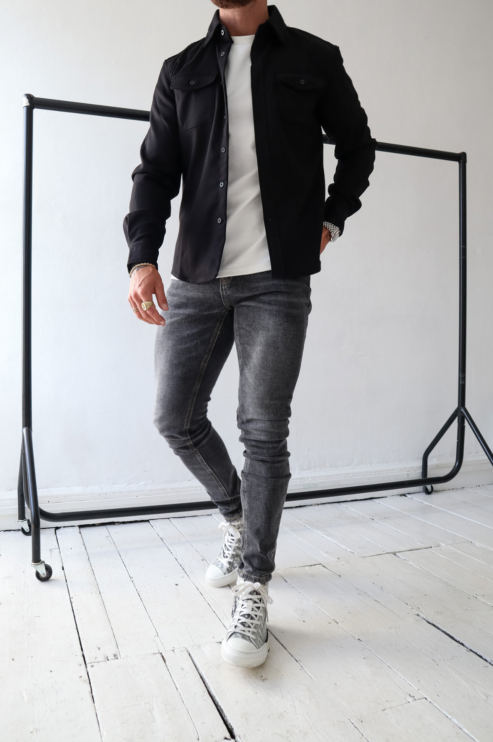 Kacob | Men's Button Up Overshirt Jacket – Long Sleeve Shacket With Chest Pockets