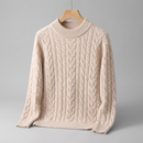 Kacob | Men's Cable Knit Crew Neck Jumper – Textured Knit