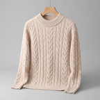 Men's Cable Knit Crew Neck Jumper – Textured Knit