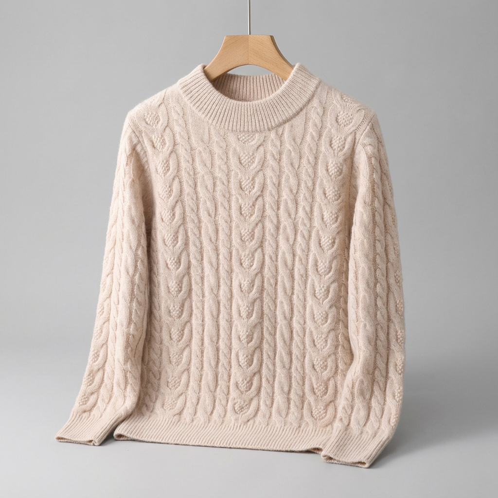 Men's Cable Knit Crew Neck Jumper – Textured Knit