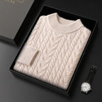 Men's Cable Knit Crew Neck Jumper – Textured Knit