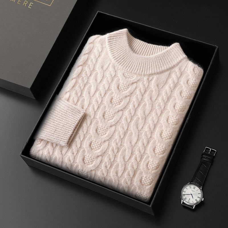 Men's Cable Knit Crew Neck Jumper – Textured Knit