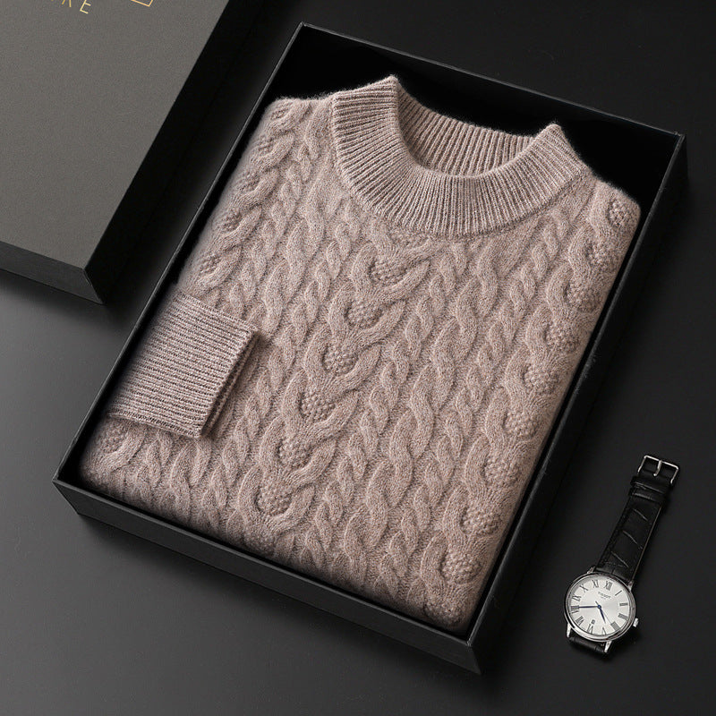 Men's Cable Knit Crew Neck Jumper – Textured Knit
