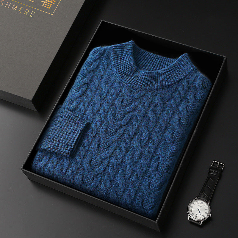 Men's Cable Knit Crew Neck Jumper – Textured Knit