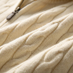 Men's Cable Knit Half Zip Jumper – Funnel Neck Knit