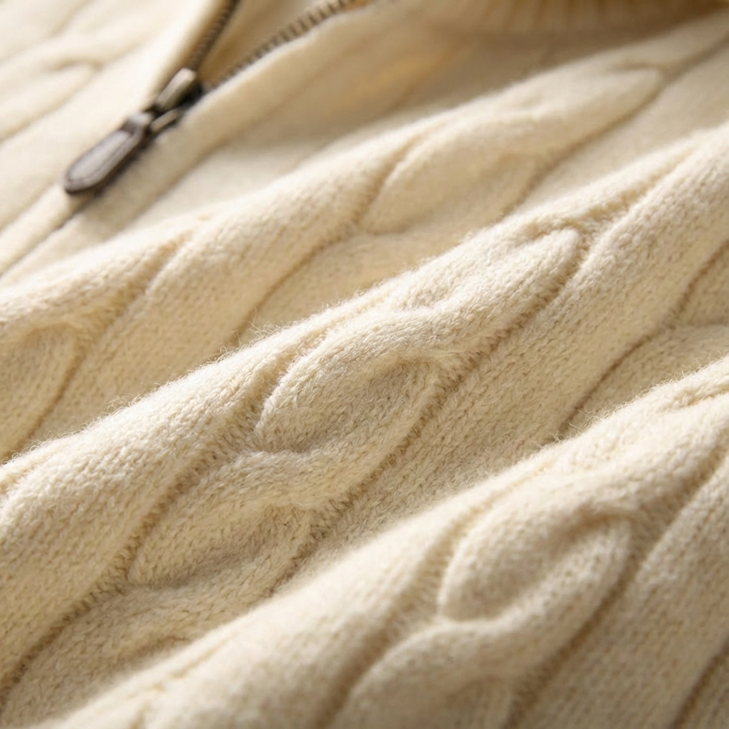 Men's Cable Knit Half Zip Jumper – Funnel Neck Knit