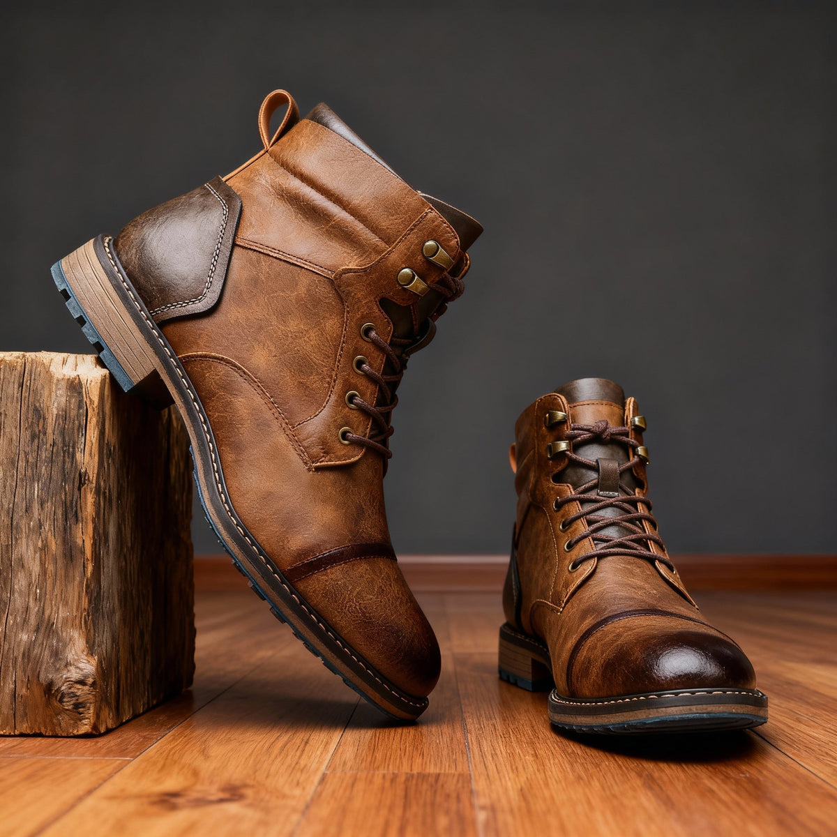 Kacob | Men's Cap Toe Lace Up Ankle Boots – Casual Smart Boots