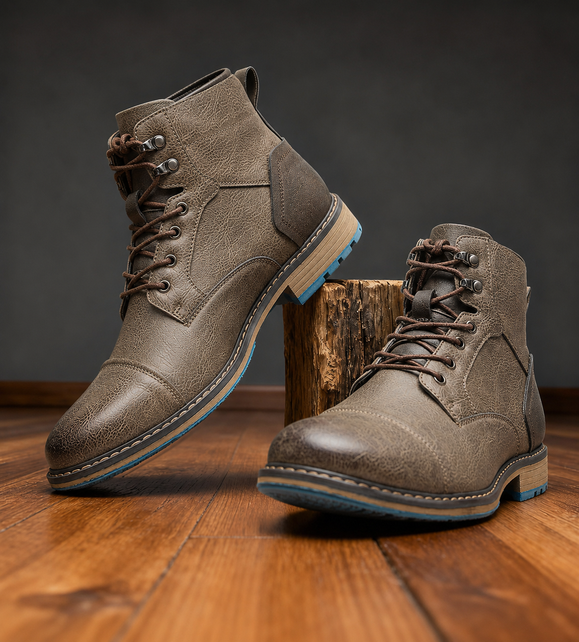 Kacob | Men's Cap Toe Lace Up Ankle Boots – Casual Smart Boots