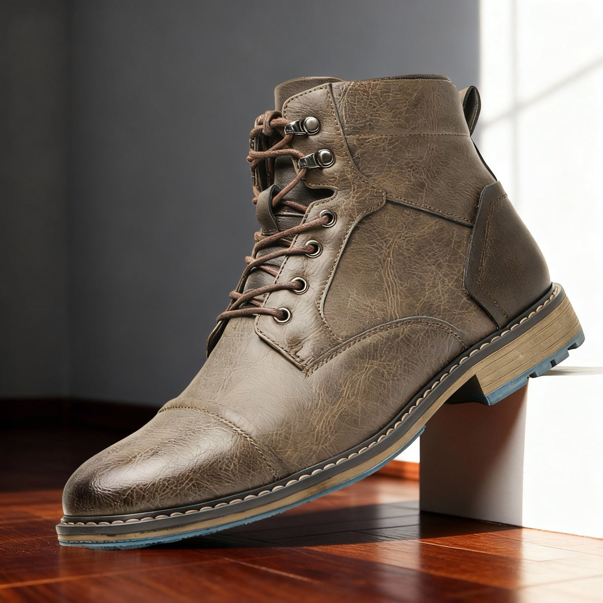 Kacob | Men's Cap Toe Lace Up Ankle Boots – Casual Smart Boots
