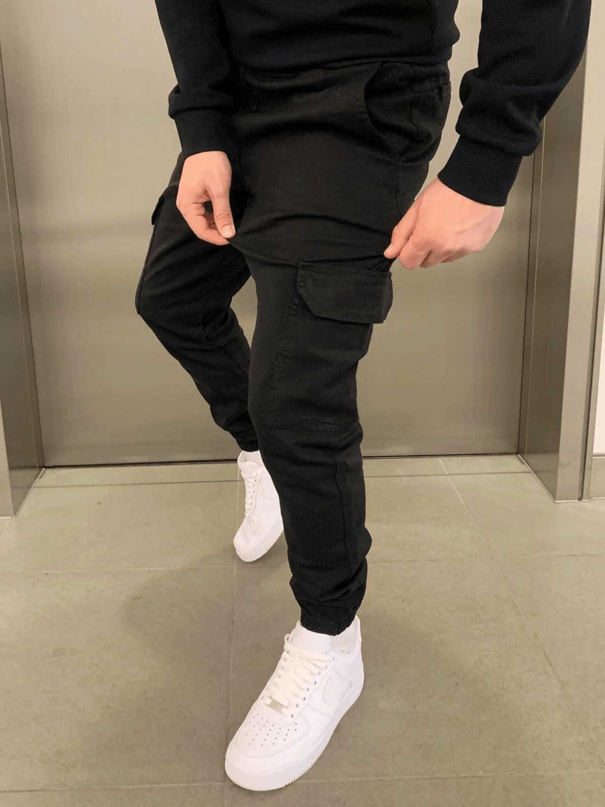 Kacob | Men's Cargo Trousers – Tapered Drawstring Utility Pants