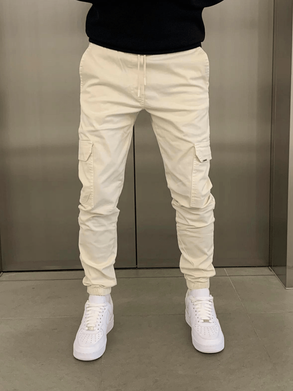 Kacob | Men's Cargo Trousers – Tapered Drawstring Utility Pants