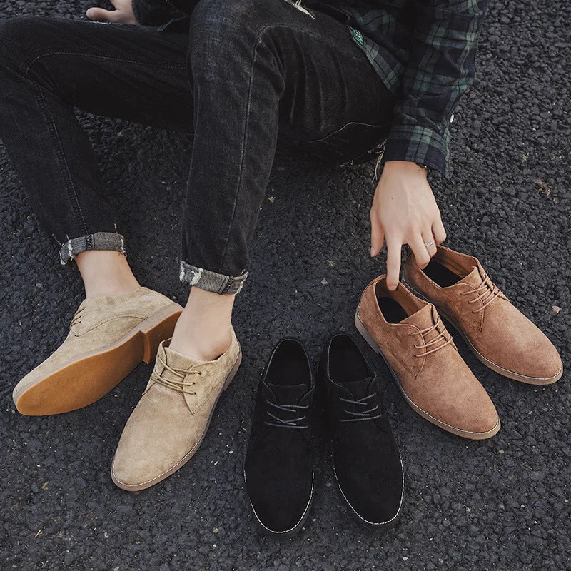 Kacob | Men's Casual Derby Shoes – Brushed Lace Up Shoes