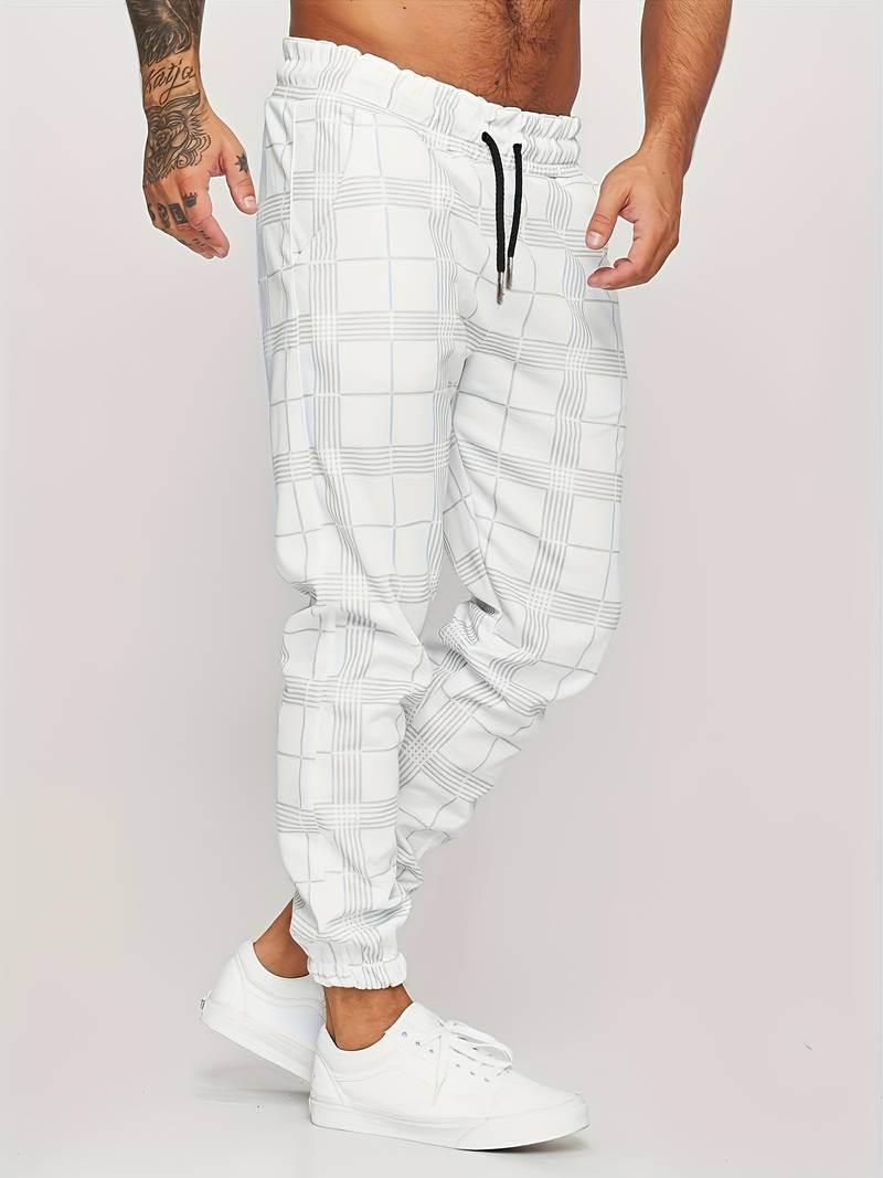 Kacob | Men's Check Trousers – Slim Fit Tapered Smart Pants