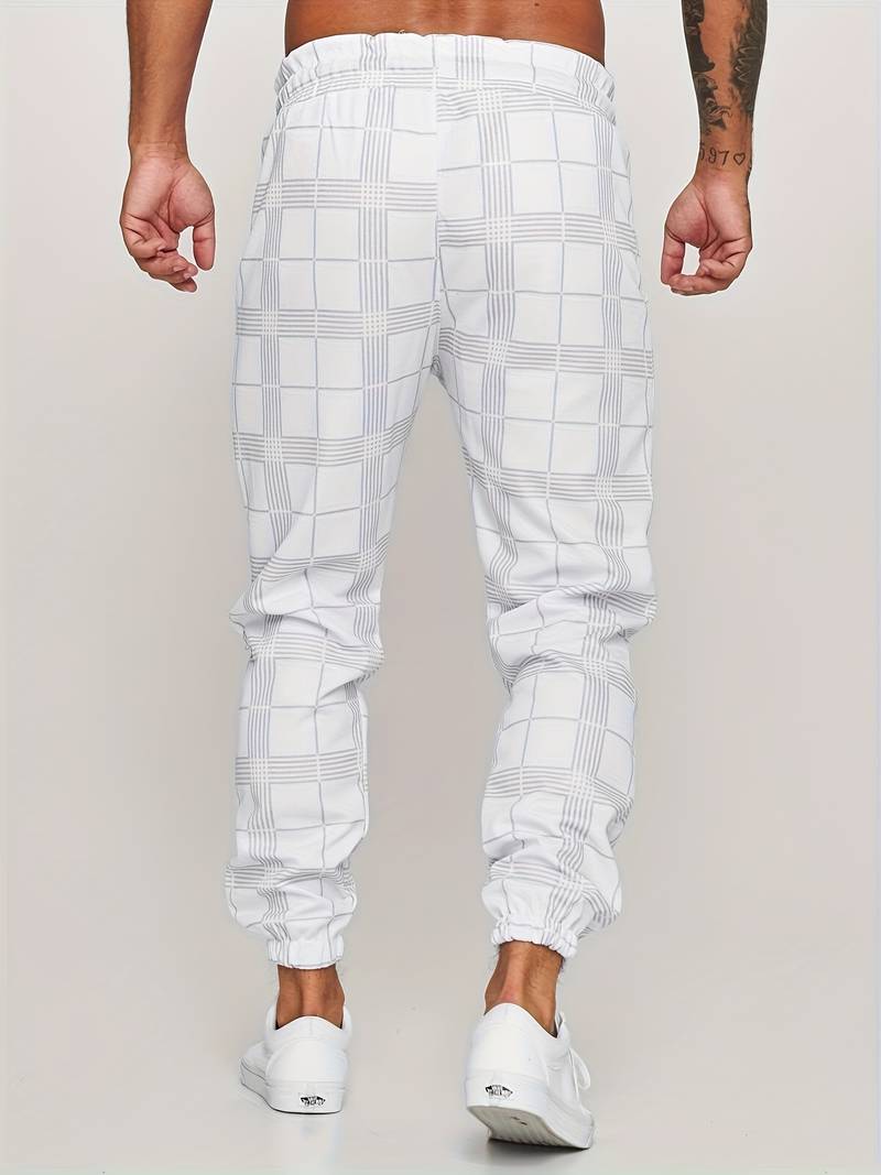Kacob | Men's Check Trousers – Slim Fit Tapered Smart Pants