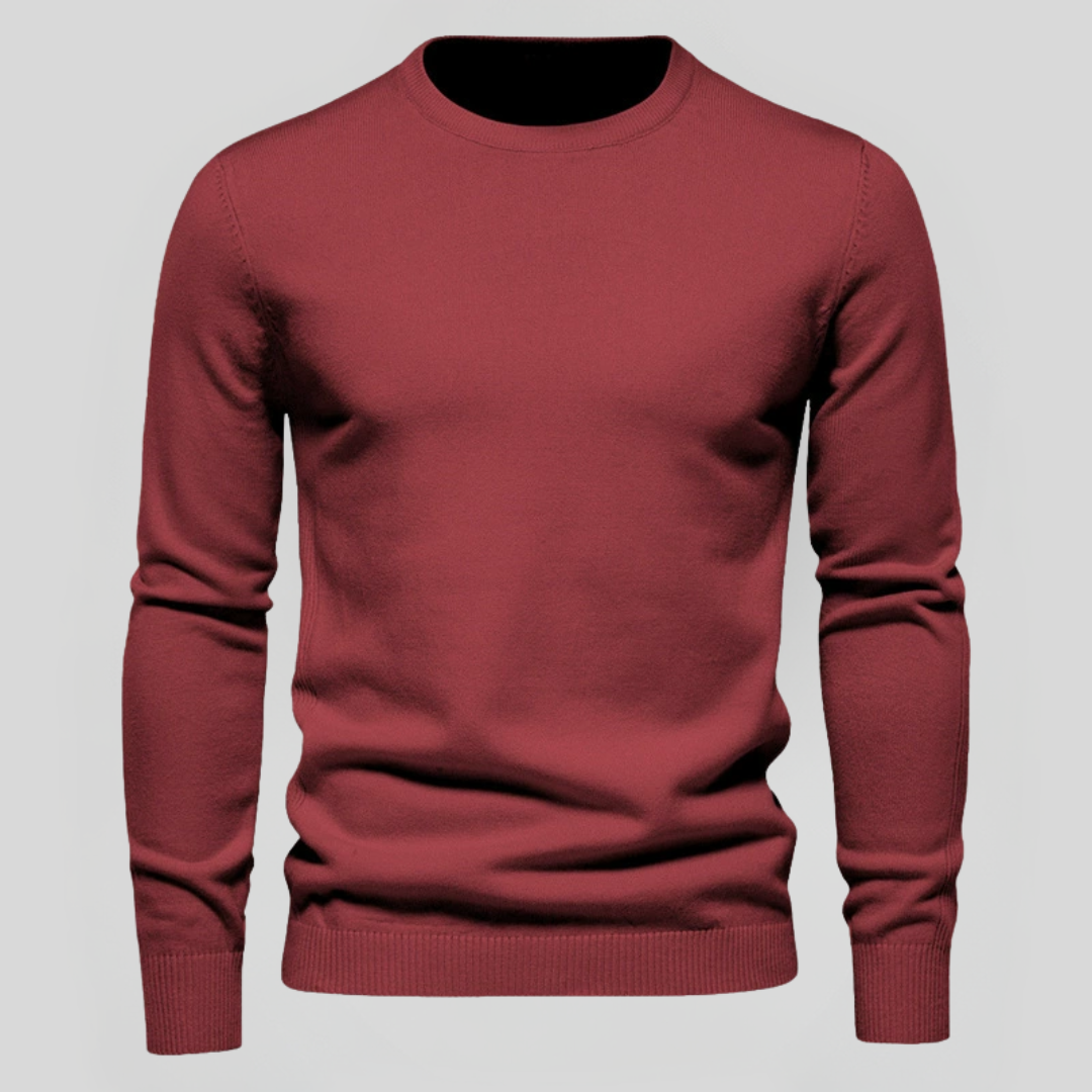 Kacob | Men's Classic Crew Neck Jumper – Slim Knitted Pullover
