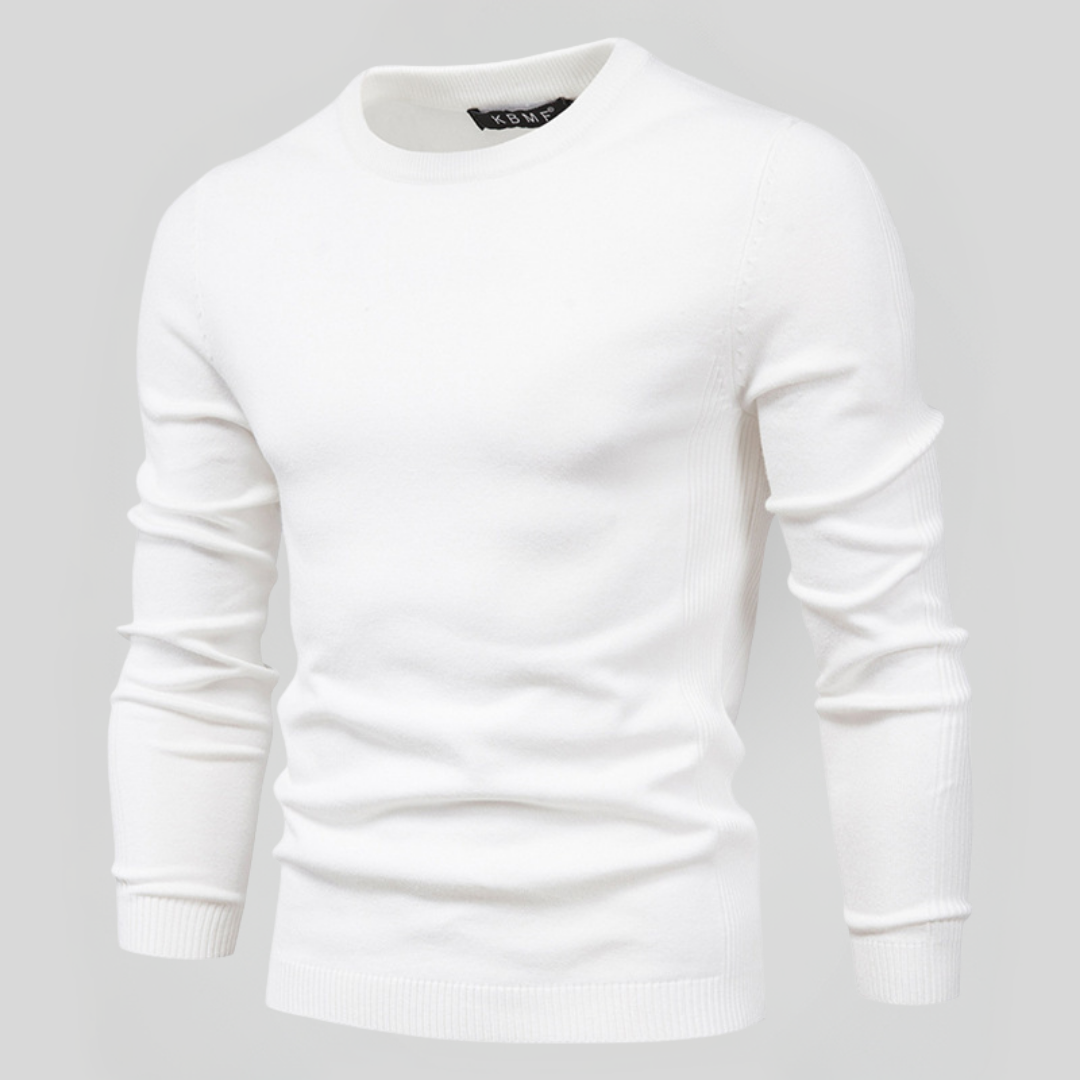 Kacob | Men's Classic Crew Neck Jumper – Slim Knitted Pullover