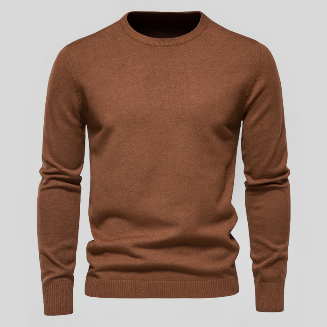 Kacob | Men's Classic Crew Neck Jumper – Slim Knitted Pullover
