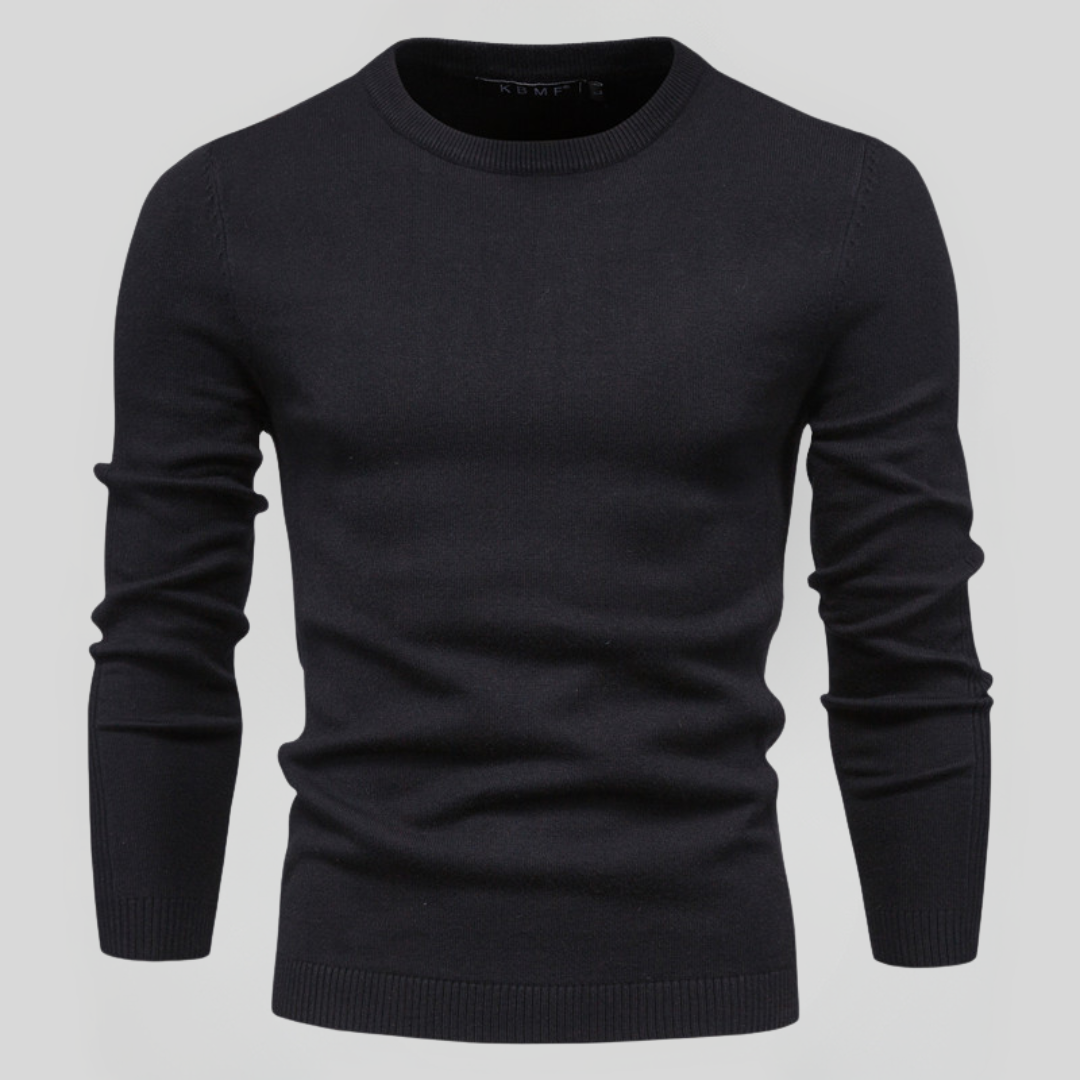 Kacob | Men's Classic Crew Neck Jumper – Slim Knitted Pullover