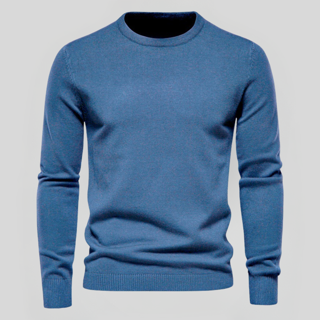 Kacob | Men's Classic Crew Neck Jumper – Slim Knitted Pullover