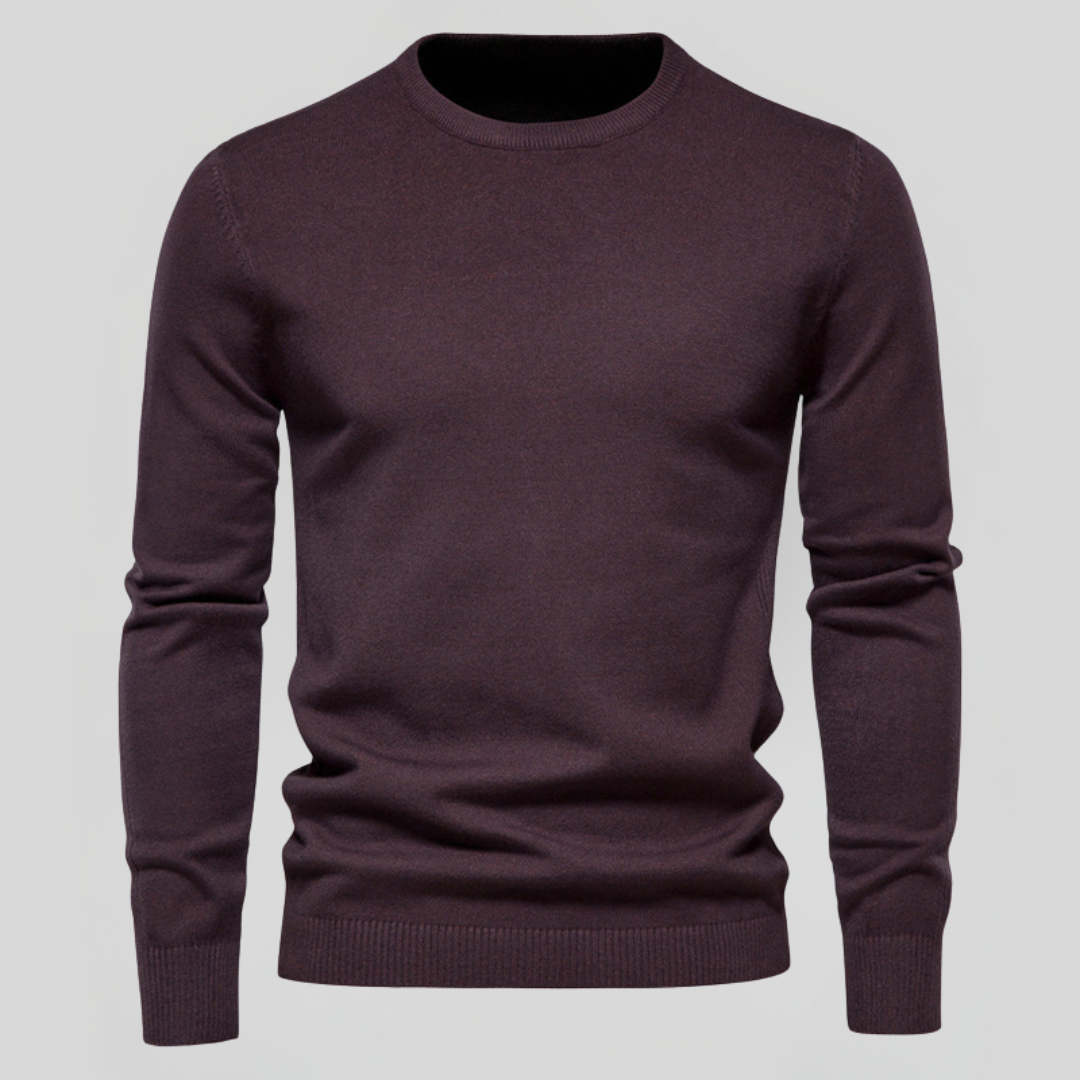 Kacob | Men's Classic Crew Neck Jumper – Slim Knitted Pullover