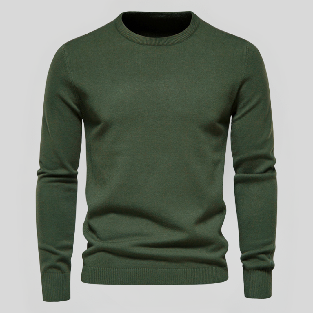 Kacob | Men's Classic Crew Neck Jumper – Slim Knitted Pullover