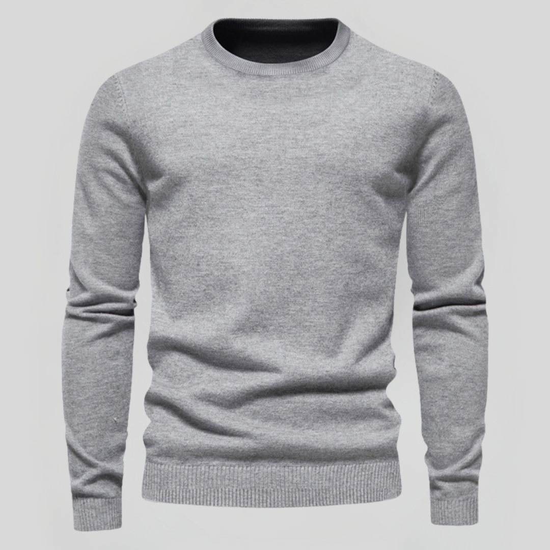 Kacob | Men's Classic Crew Neck Jumper – Slim Knitted Pullover