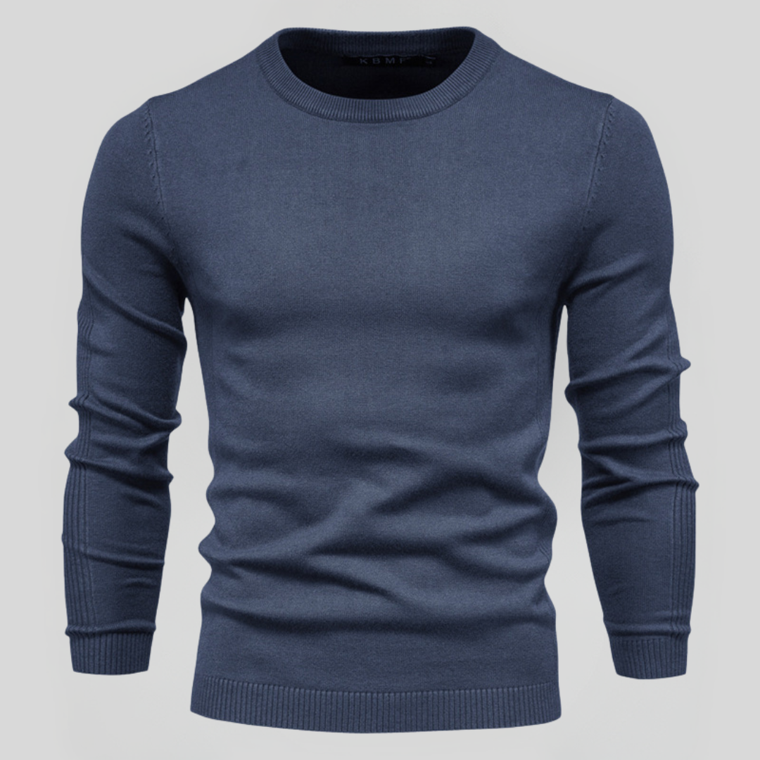 Kacob | Men's Classic Crew Neck Jumper – Slim Knitted Pullover