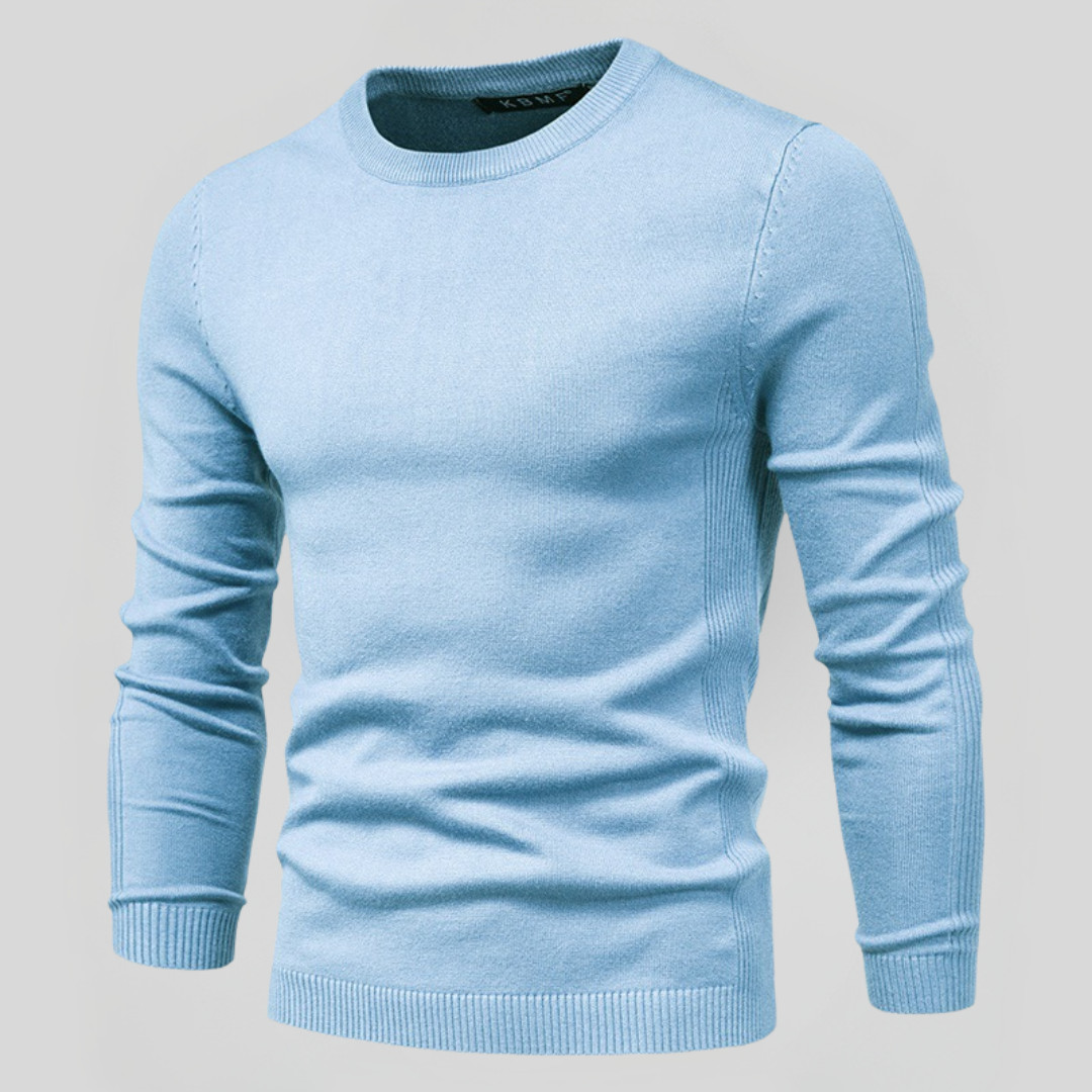 Kacob | Men's Classic Crew Neck Jumper – Slim Knitted Pullover