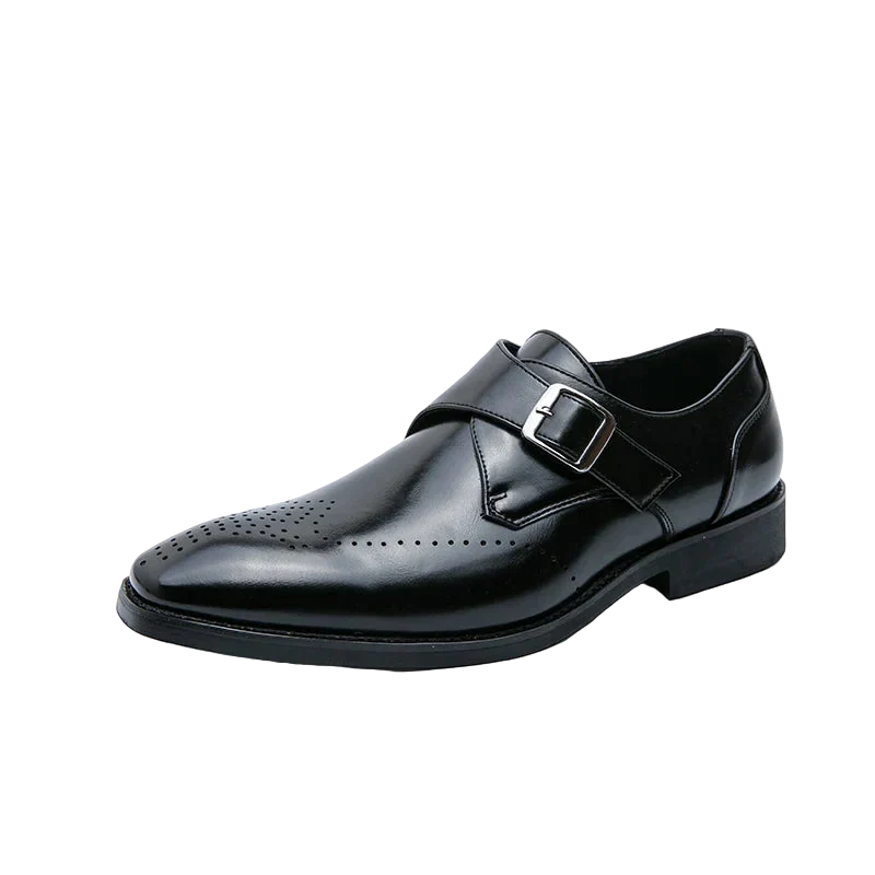 Men's Classic Formal Dress Shoes with Monk Strap Buckle