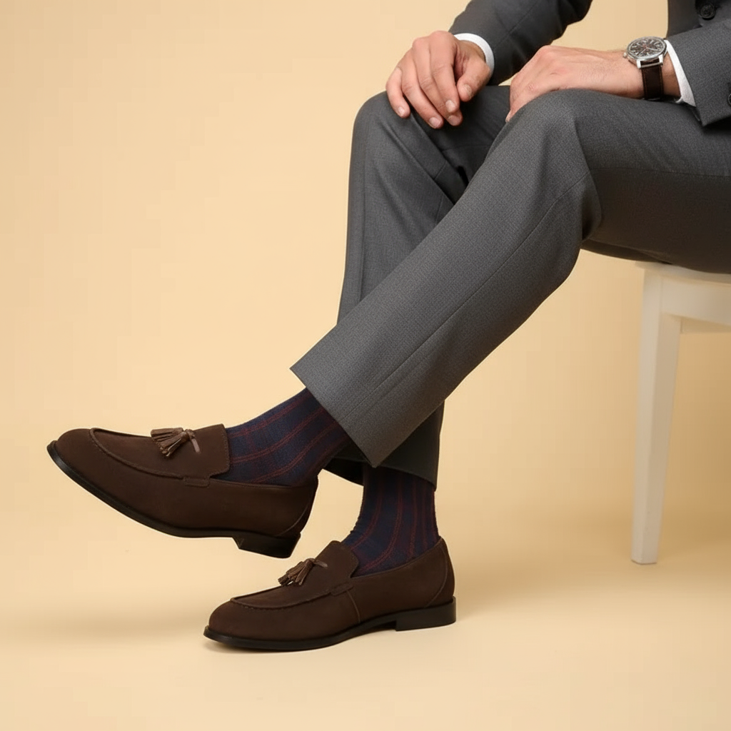 Men's Classic Leather Slip-On Loafers with Anti-Slip Sole
