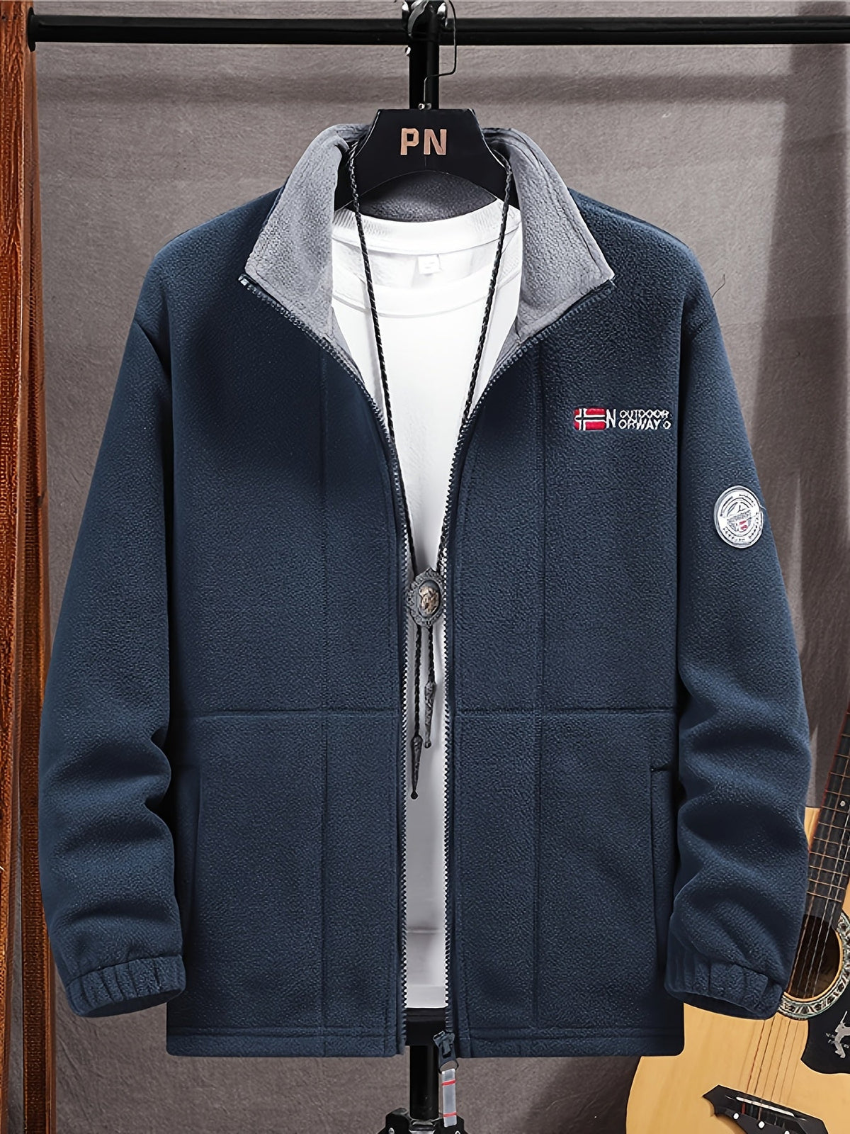 Kacob | Men's Classic Zip Fleece Jacket – Outdoor Mens Fleece with Side Pockets