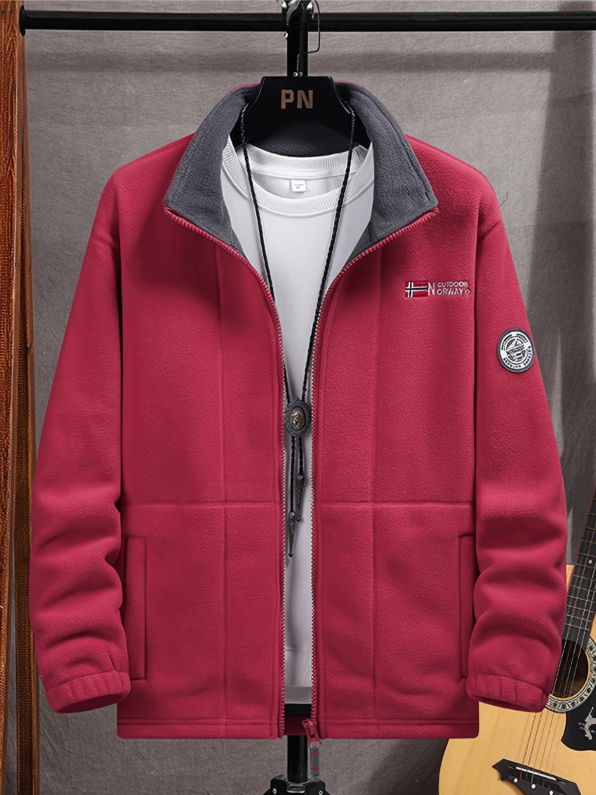 Kacob | Men's Classic Zip Fleece Jacket – Outdoor Mens Fleece with Side Pockets