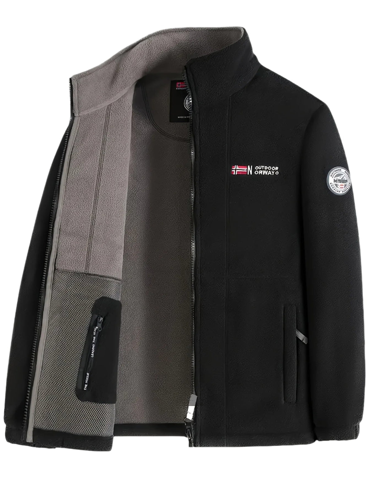 Kacob | Men's Classic Zip Fleece Jacket – Outdoor Mens Fleece with Side Pockets