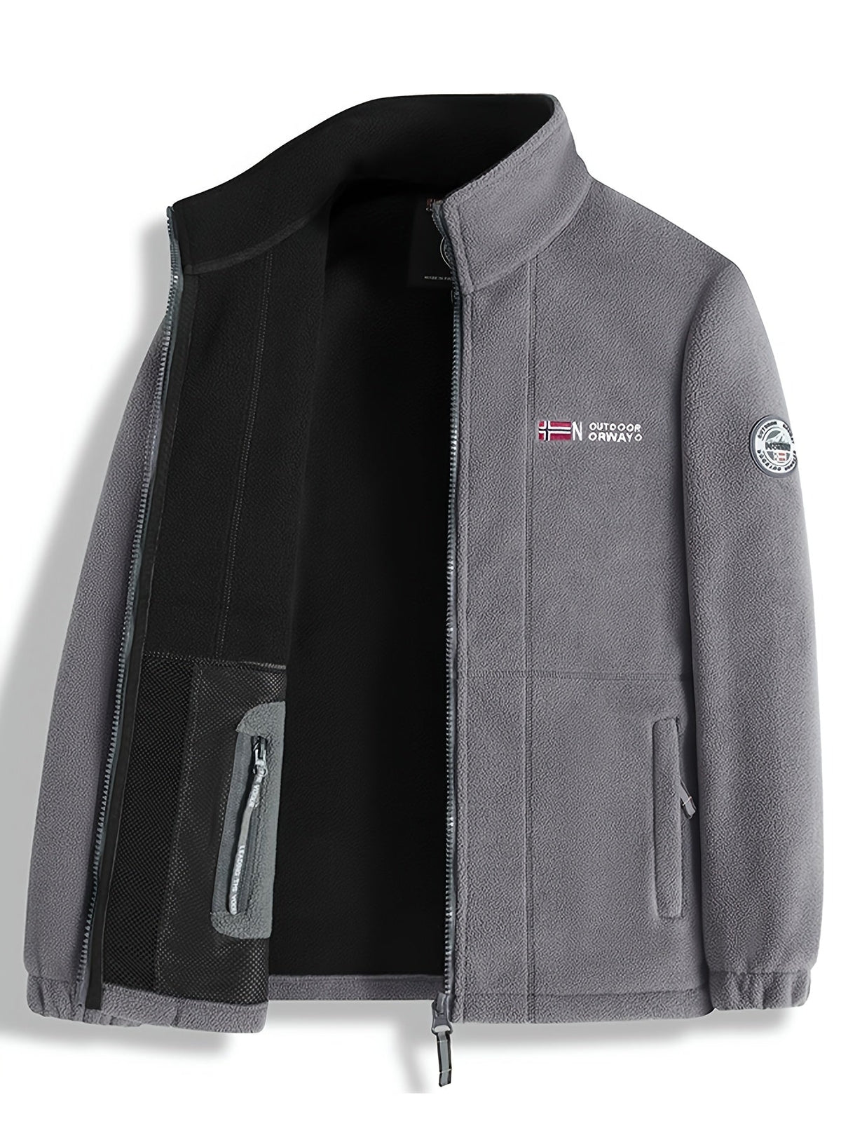 Kacob | Men's Classic Zip Fleece Jacket – Outdoor Mens Fleece with Side Pockets