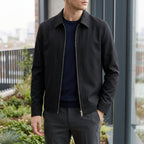 Men's Collared Zip-Up Jacket – Pointed Collar Smart Casual Jacket