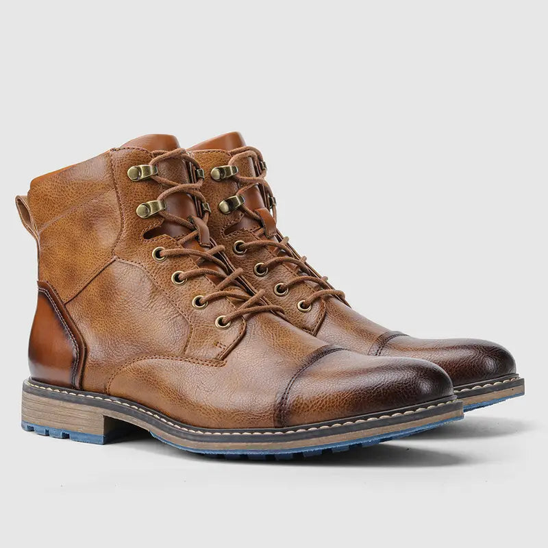Kacob | Men's Combat Style Boots – Lace Up Hiker Ankle Boots