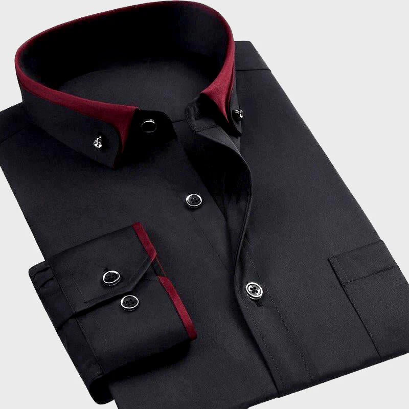 Kacob | Men's Contrast Collar Shirt – Slim Fit Button Down Collar Shirt