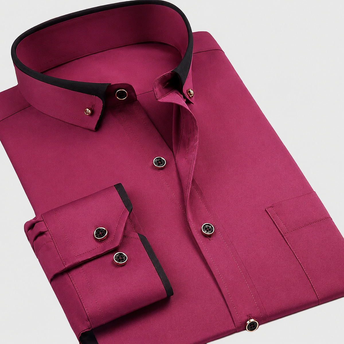 Kacob | Men's Contrast Collar Shirt – Slim Fit Button Down Collar Shirt