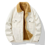 Men's Corduroy Trucker Jacket – Teddy Lined Snap Button Jacket