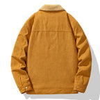 Men's Corduroy Trucker Jacket – Teddy Lined Snap Button Jacket