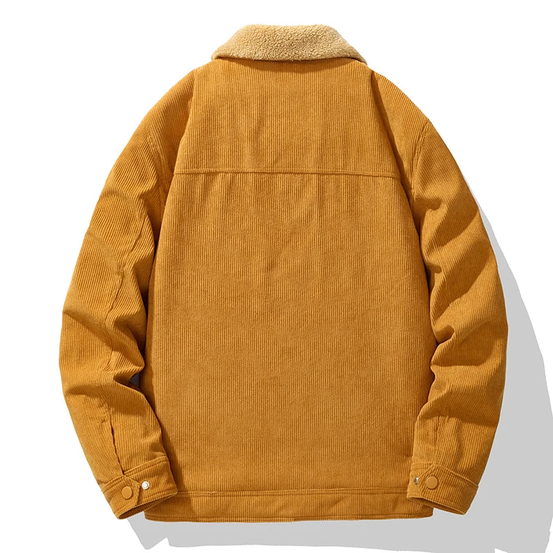 Men's Corduroy Trucker Jacket – Teddy Lined Snap Button Jacket