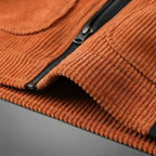 Men's Corduroy Zip-Up Jacket – Collared Casual Bomber Style Jacket
