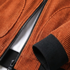 Men's Corduroy Zip-Up Jacket – Collared Casual Bomber Style Jacket