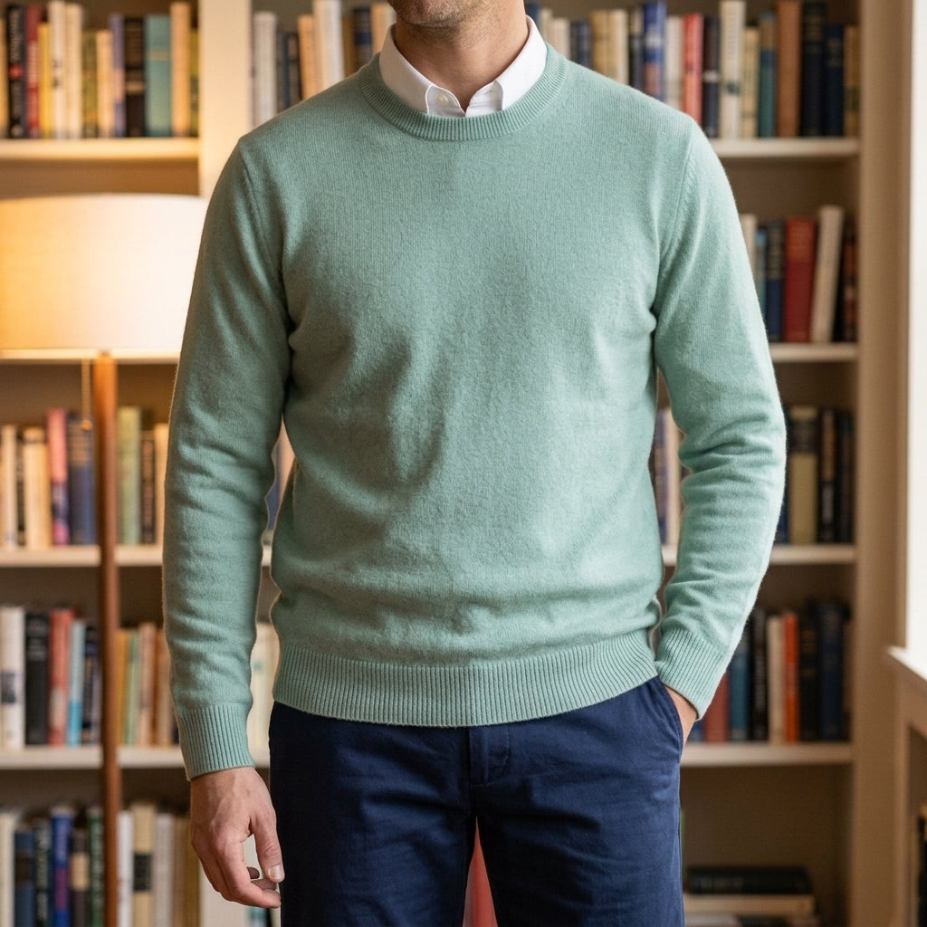 Men's Crew Neck Fine Knit Jumper – Relaxed Everyday Knit