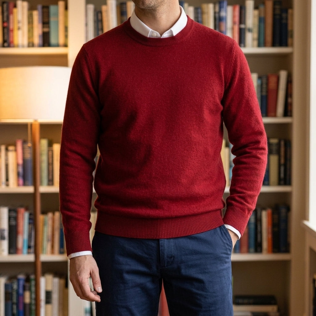 Men's Crew Neck Fine Knit Jumper – Relaxed Everyday Knit