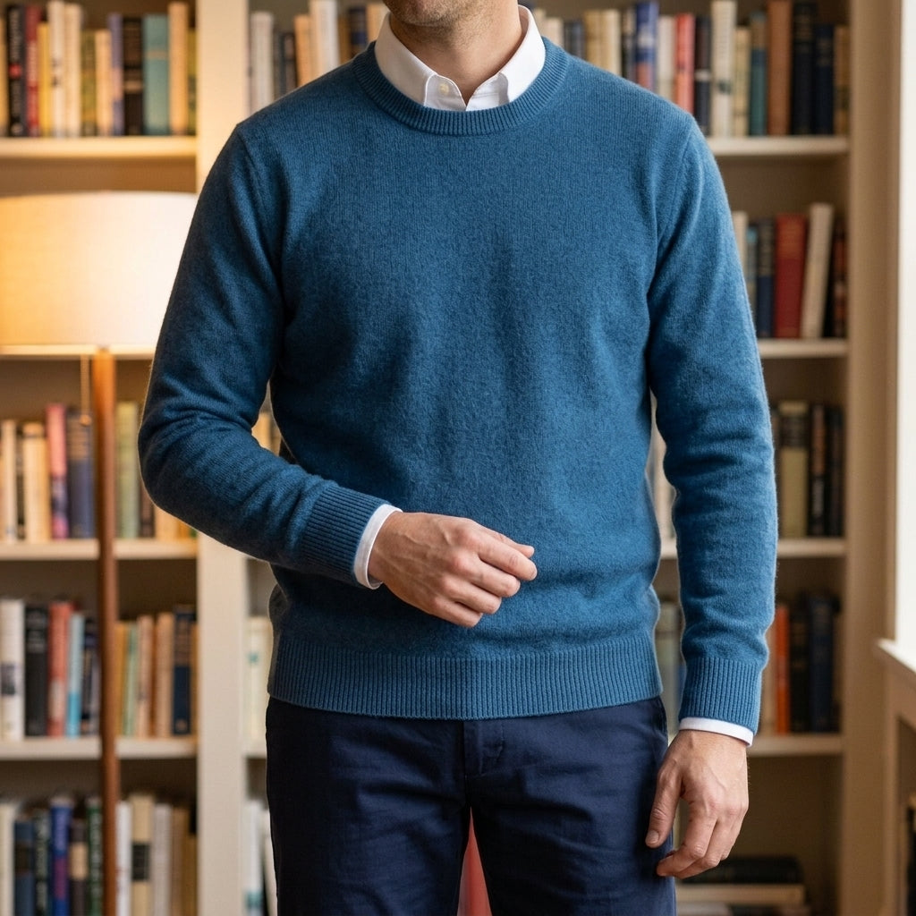Men's Crew Neck Fine Knit Jumper – Relaxed Everyday Knit