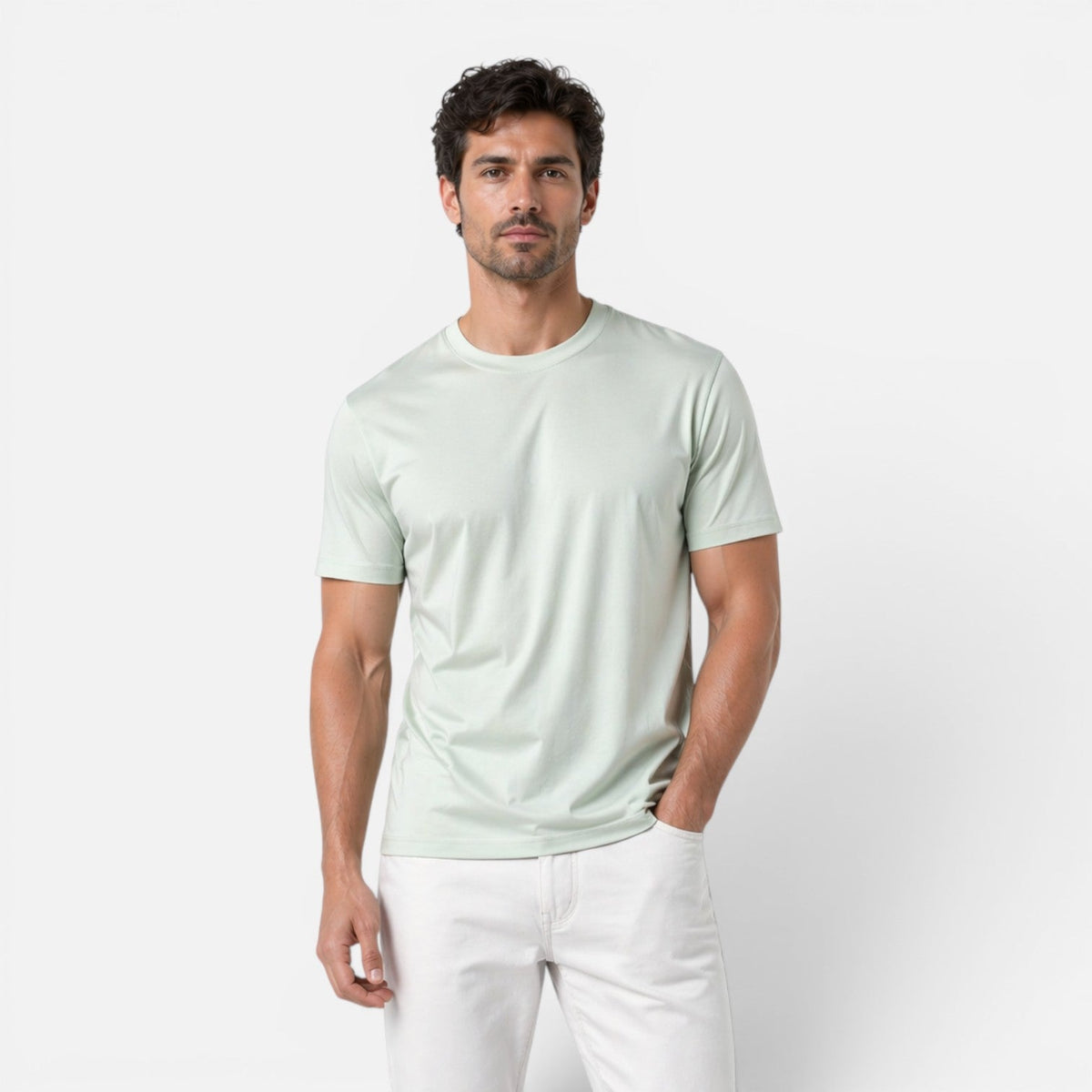 Men's Crew Neck T-Shirt – Smooth Finish Short Sleeve Tee