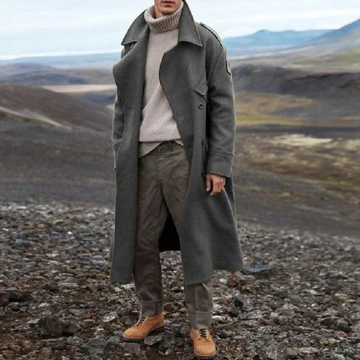 Kacob | Men's Double Breasted Overcoat – Long Tailored Winter Coat