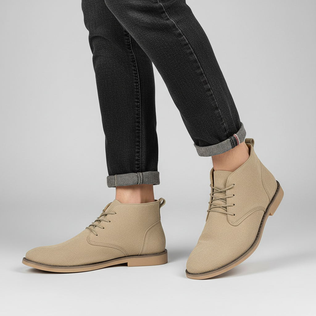 Men's Faux Suede Lace-Up Chukka Boots