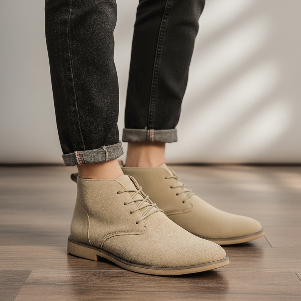 Men's Faux Suede Lace-Up Chukka Boots